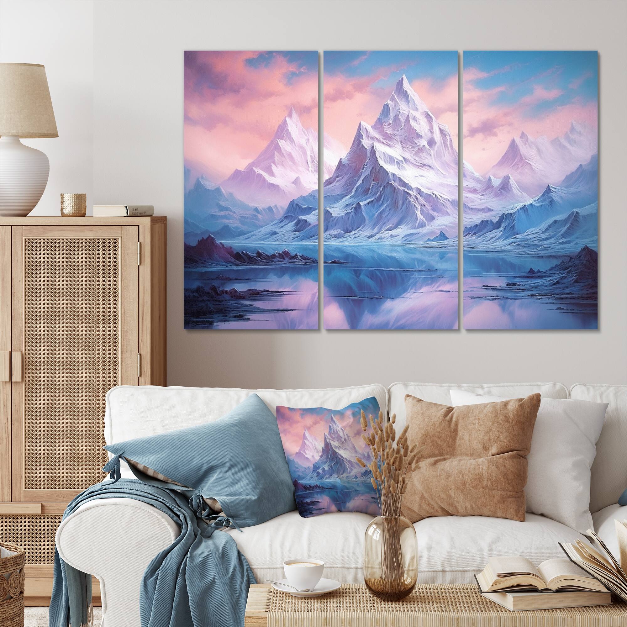 Designart "Scenic River Ascent II" Landscape Mountains Canvas Art Print